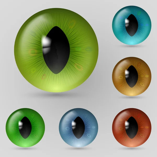 Conjunto de ojos reptiles — Vector de stock