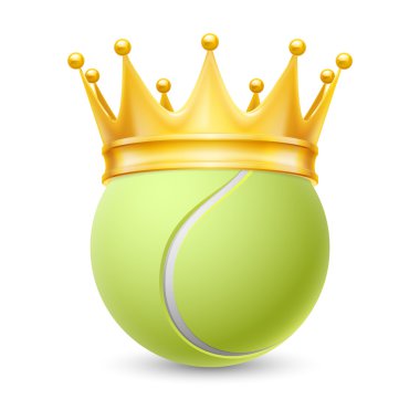 Tenis topu üzerinde altın taç