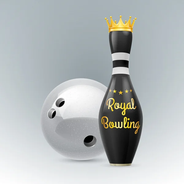 Krona i Bowling kägla — Stock vektor