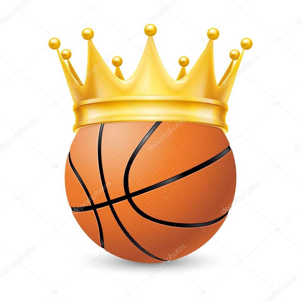 Gold crown on a basketball ball