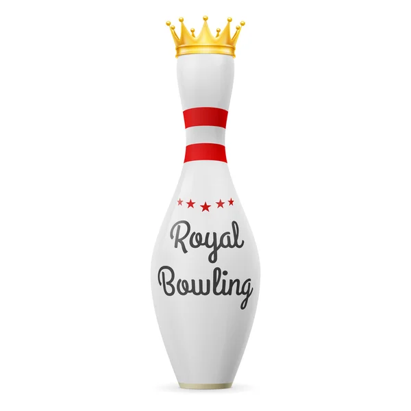 Crown at Bowling skittle — Stock Vector