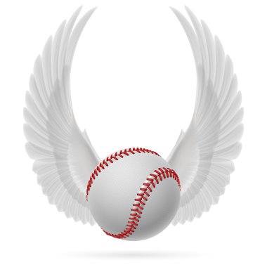 Flying baseball emblem clipart