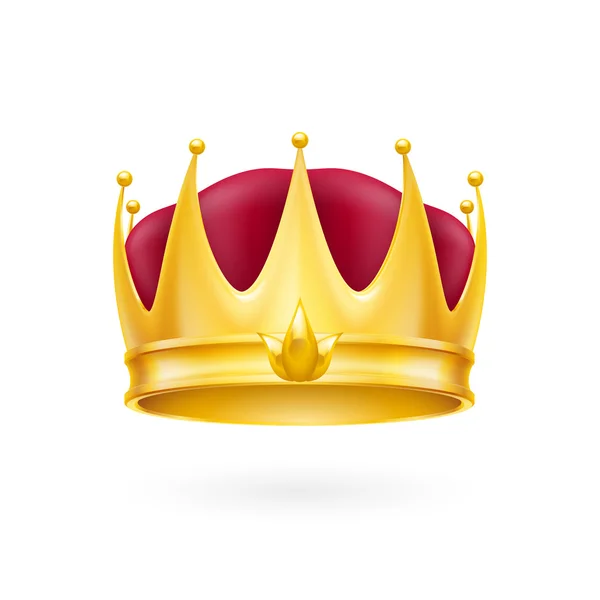 Golden crown on the white background — Stock Vector