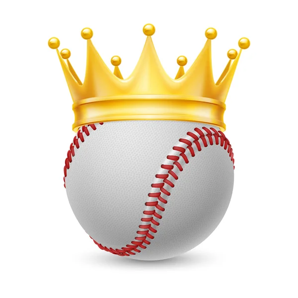 Gold crown on baseball — Stock Vector