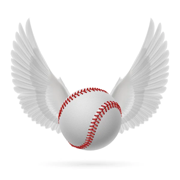 Flying baseball emblem — Stock Vector