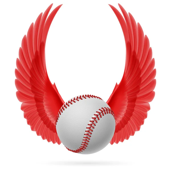 Летающая бейсбольная эмблема — стоковый вектор