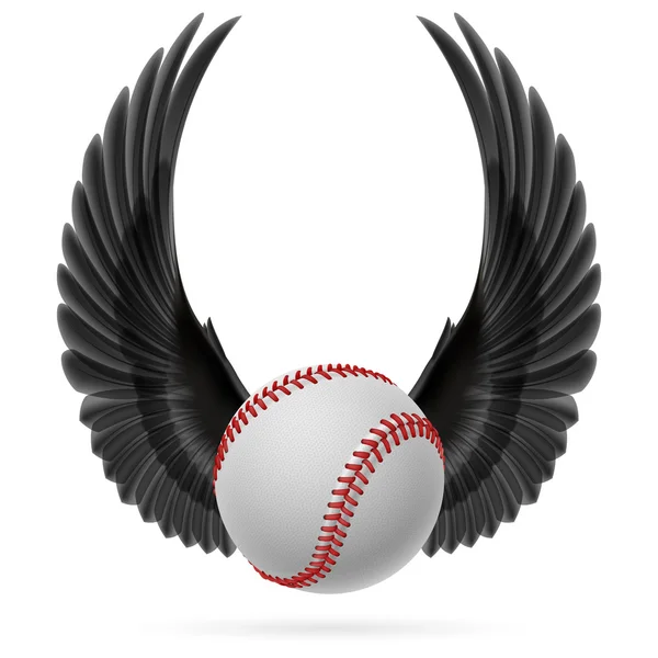 Flygande baseball emblem — Stock vektor