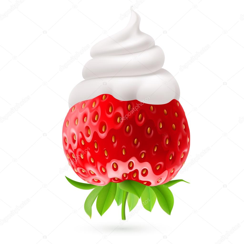 red strawberry and cream