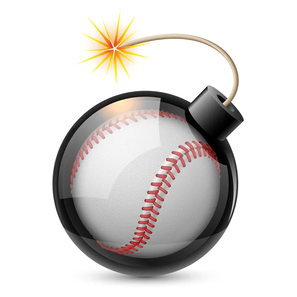 Abstract baseball shaped like a bomb — Stock Vector