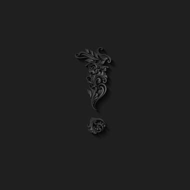 Bir şekilde dekore edilmiş ünlem işareti