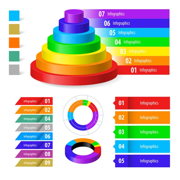 Barva infografiky a pořádek — Stockový vektor