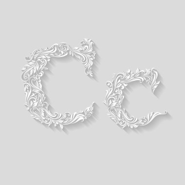Çiçek harfi c dekore edilmiş