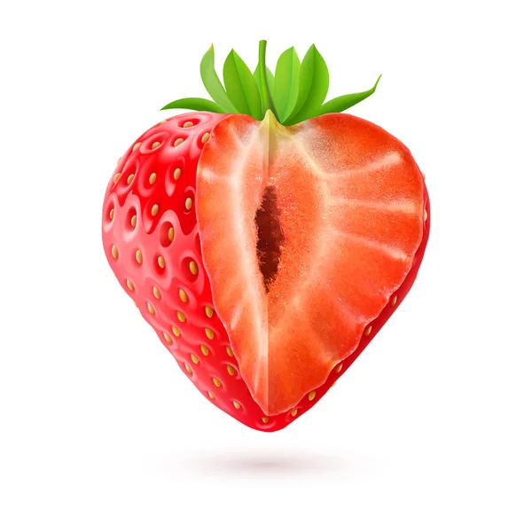 Fraise coupée appétissante — Image vectorielle