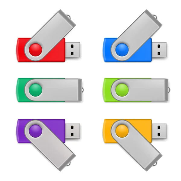 USB flash instellen — Stockvector