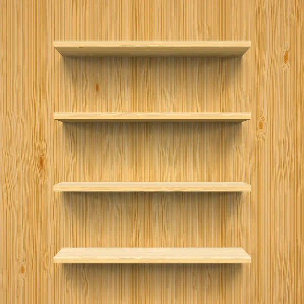 Horizontal wooden Shelves — Stock Vector