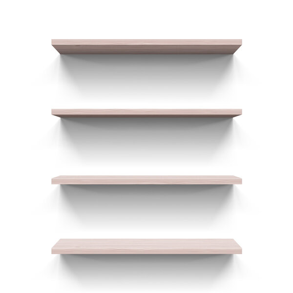 Horizontal wooden Shelves