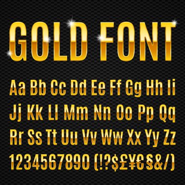 Altın harfler numaraları ve işaretleri