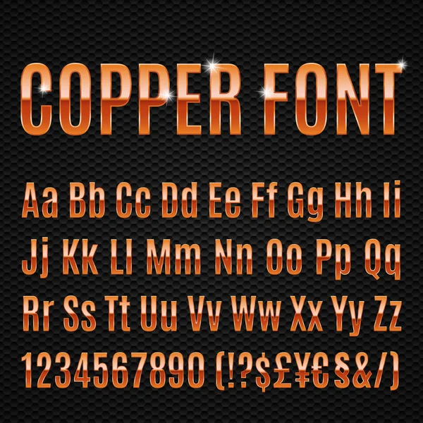 铜的字母数字和标志 — 图库矢量图片