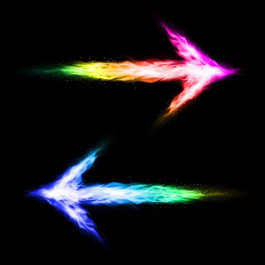 Colorful blazing arrows