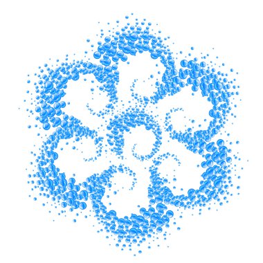 Abstract flower made of water bubbles