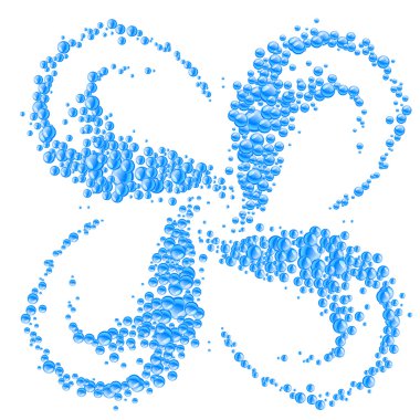 Abstract shape made of water bubbles