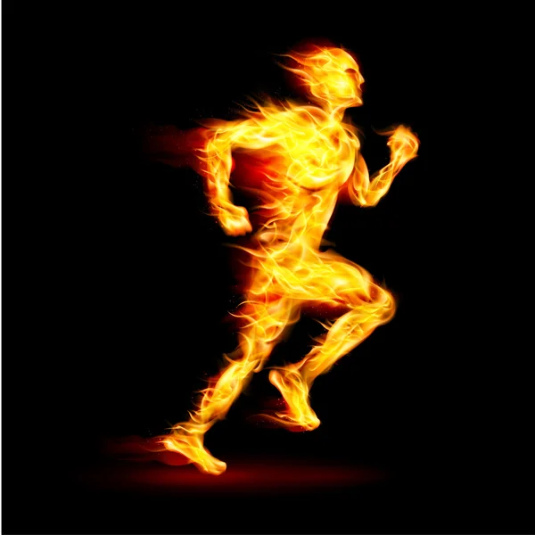 Fiery running man — Stock Vector