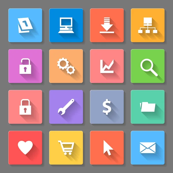 Set of flat icons — Stock Vector