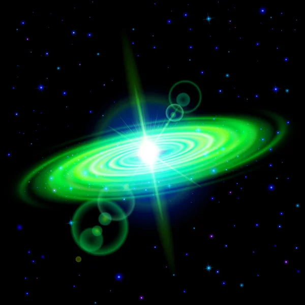 Galaxia verde — Vector de stock