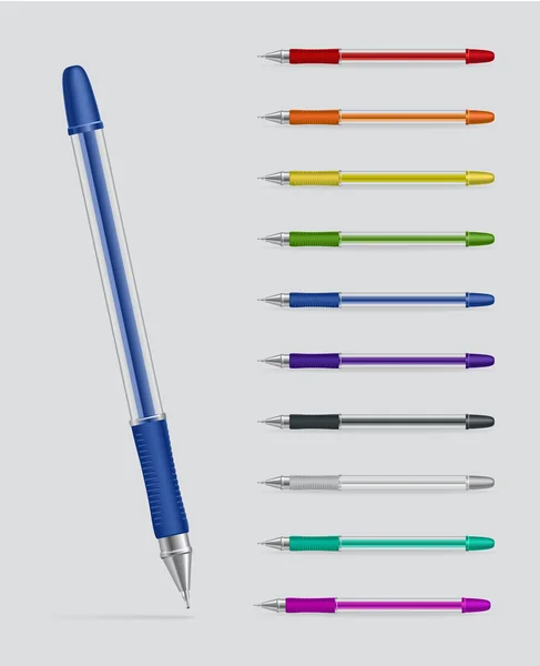 Set of gel pens — Stock Vector