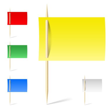 Set color papers on toothpicks