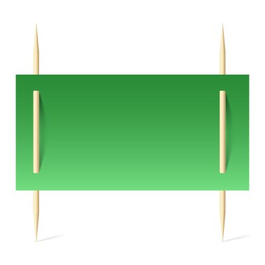 Green paper on toothpicks clipart