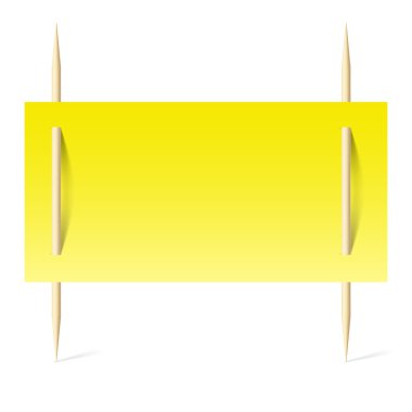 Yellow paper on toothpicks
