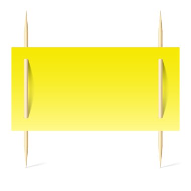 Yellow paper on toothpicks clipart