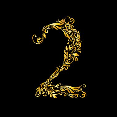 Decorated two digit on black