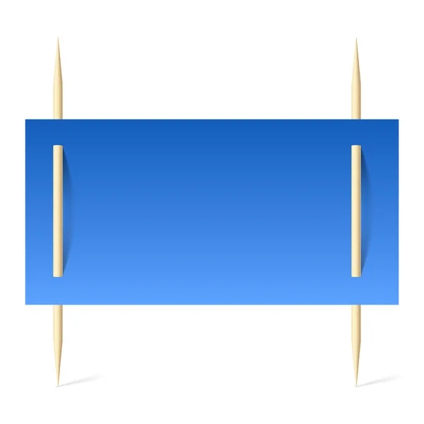 Blue paper on toothpicks — Stockvector