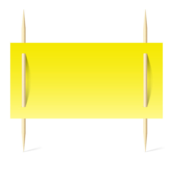 Yellow paper on toothpicks