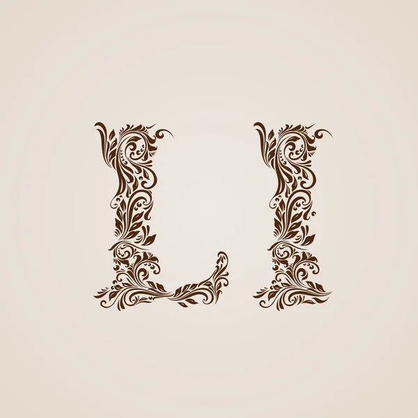 L harfi dekore edilmiş — Stok Vektör