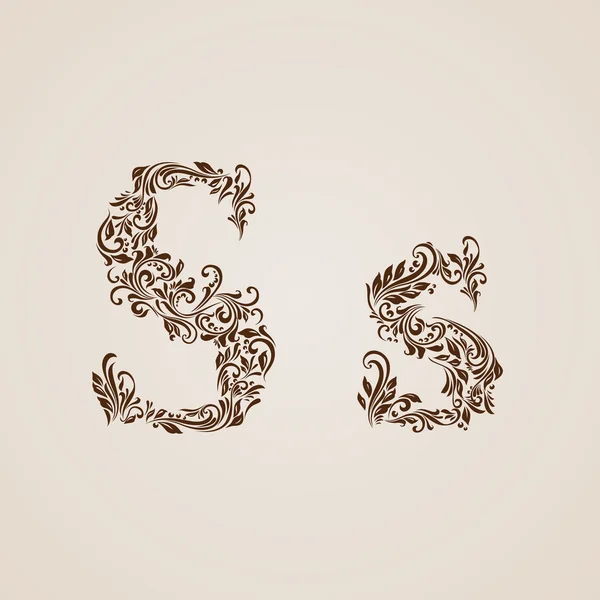 Lettera decorata s — Vettoriale Stock