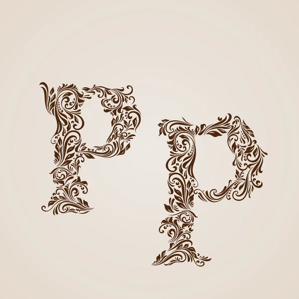 Letra p decorada Vector Art Stock Images Depositphotos
