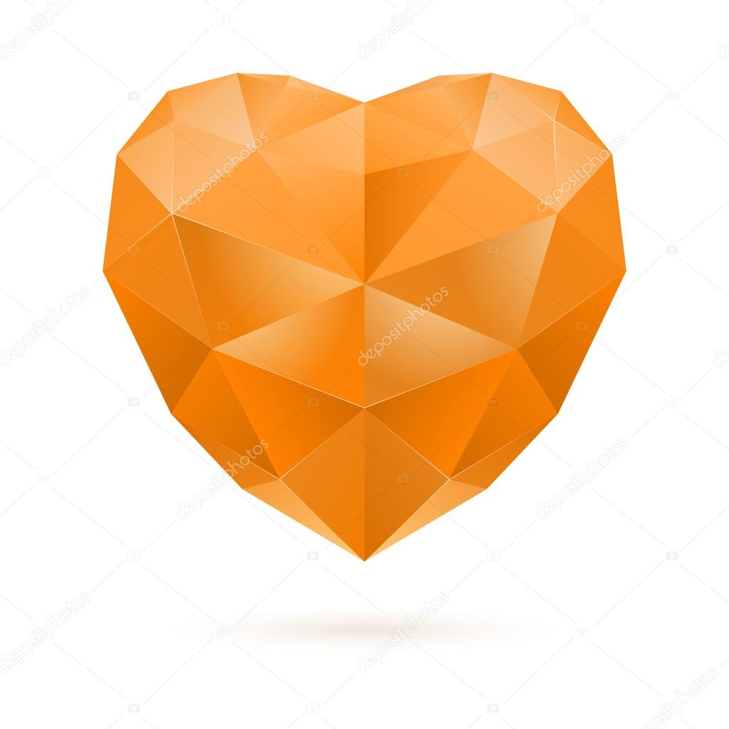 Orange polygon heart