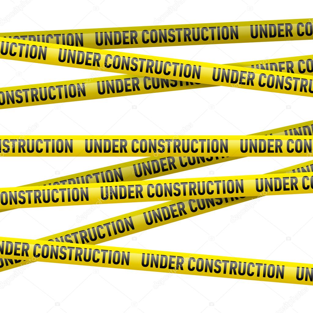 Yellow under construction danger tape