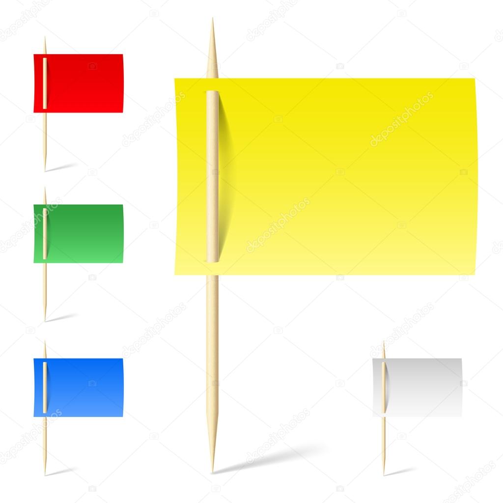 Set color papers on toothpicks
