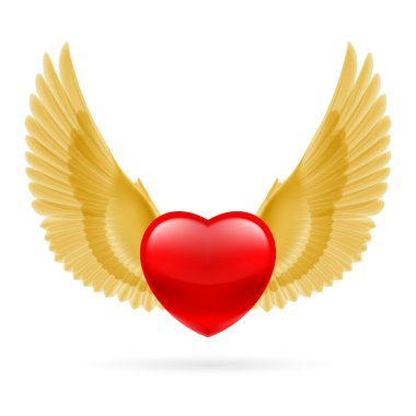 Heart with raised wings