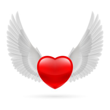 Heart with raised wings