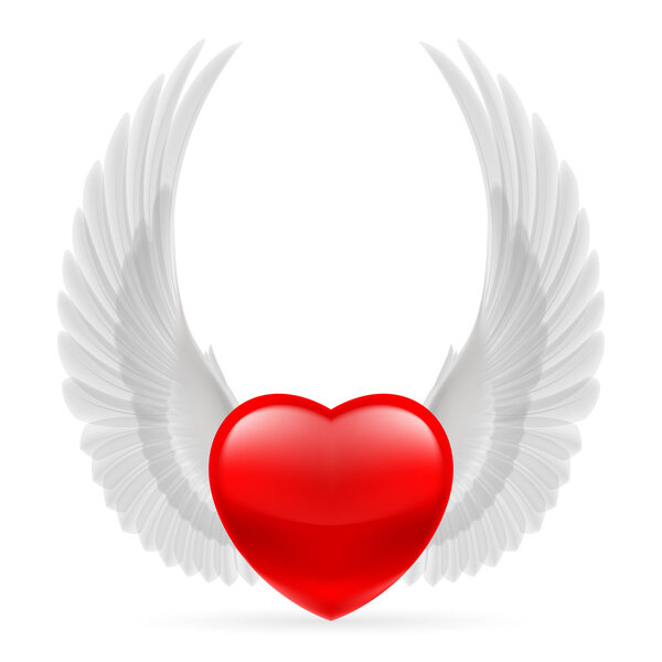 Heart with wings up