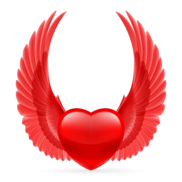 Καρδιά με φτερά επάνω — Διανυσματικό Αρχείο