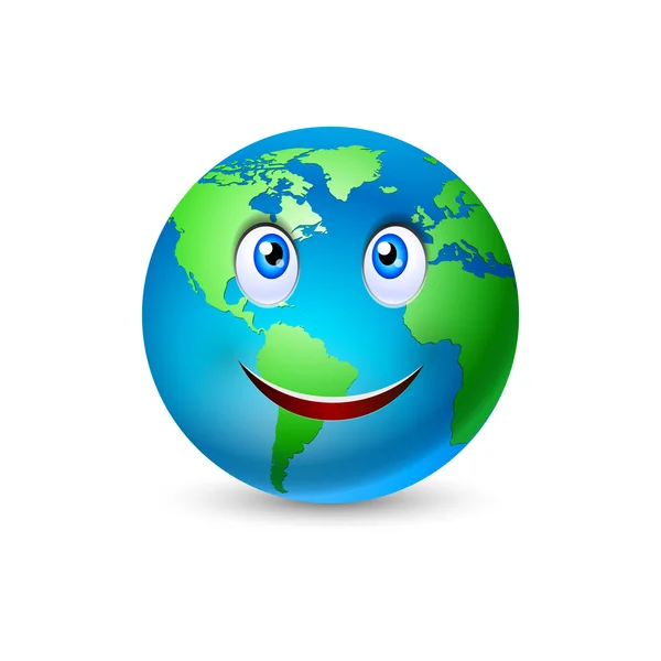 Smiling planet earth — Stock Vector