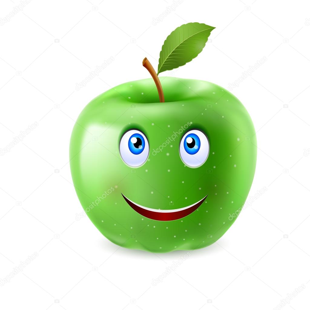 Green cartoon apple with a single leaf and happy smiling face Stock Vector Image by ©dvargg #89663090 Green cartoon apple with a single leaf and happy smiling face Stock Vector Image by ©dvargg #89663090