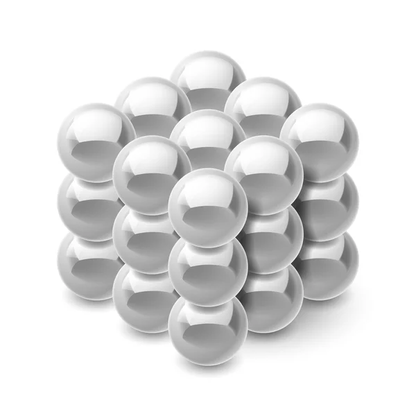 Cube from magnetic balls — Stock Vector