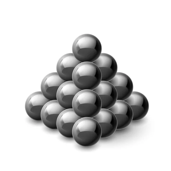 Pyramid of magnetic balls — Stock Vector